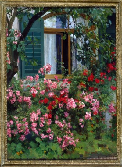 At the Flower Window by Franz Grassel